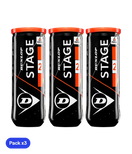 Pelotas Dunlop Stage 2 Amarillo/Naranja Tenis (Pack x3)