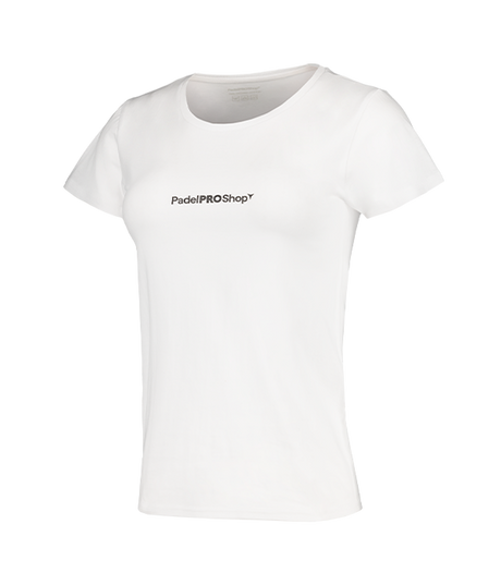 Camiseta de algodon mujer PadelPROShop blanca 