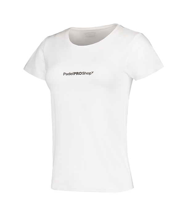 Camiseta de algodon mujer PadelPROShop blanca 