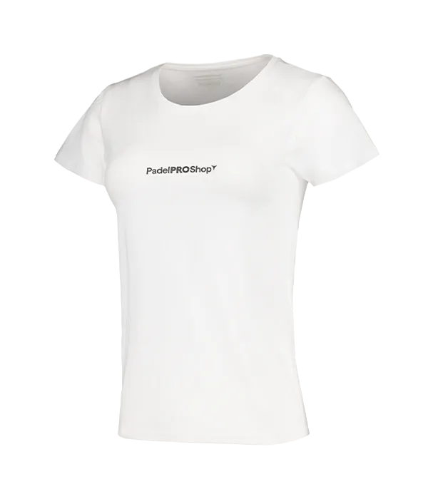 Camiseta algodón mujer PadelPROShop blanca 