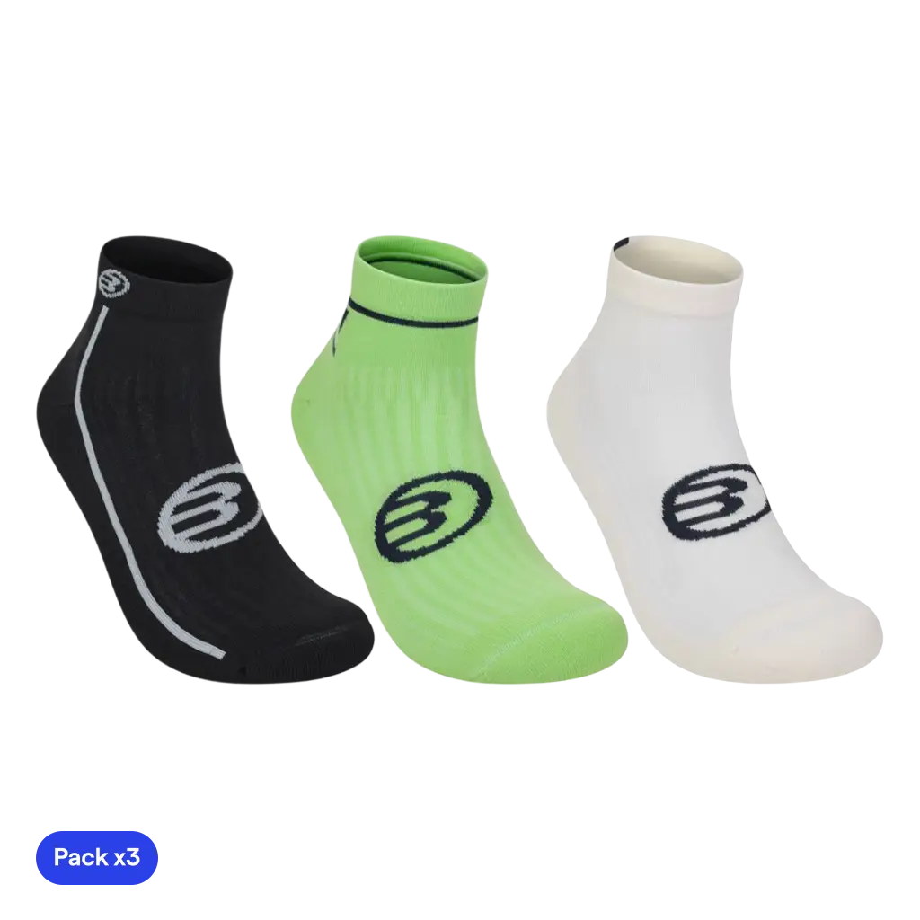 Calcetines Bullpadel BP264 Negro/Blanco/Verde 2026 (Pack x3)