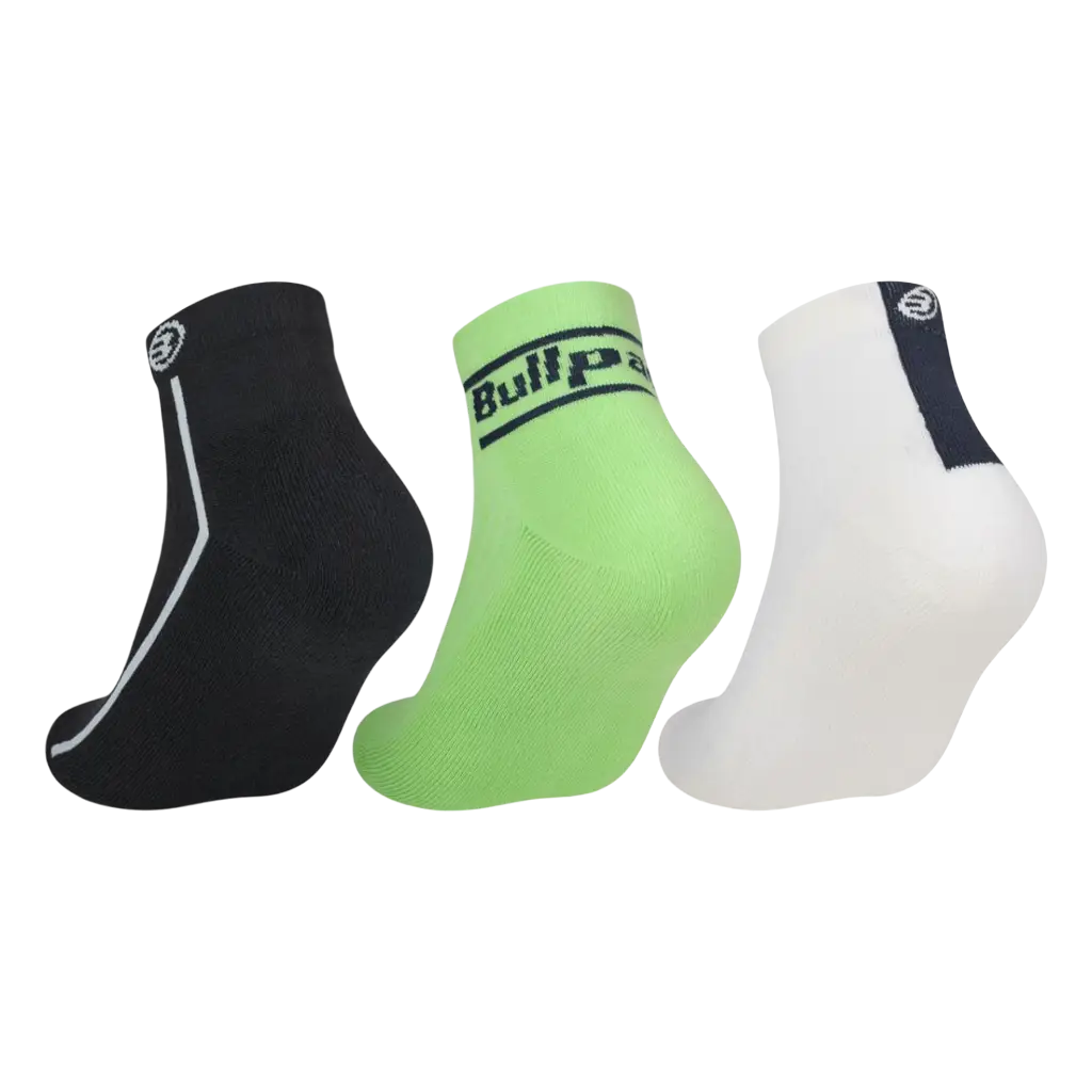 Socks Bullpadel BP264 Black/White/Green 2026 (Pack x3)
