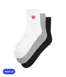 Calcetines Wilson Quarter Top Bright White/Black/Grey (Pack x3) 2025