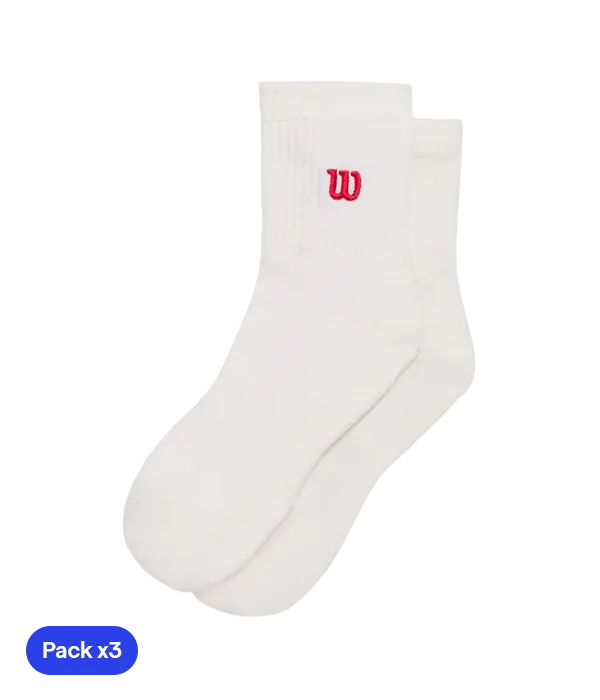 Calcetines Wilson Quarter Top Bright White (Pack x3) 2025