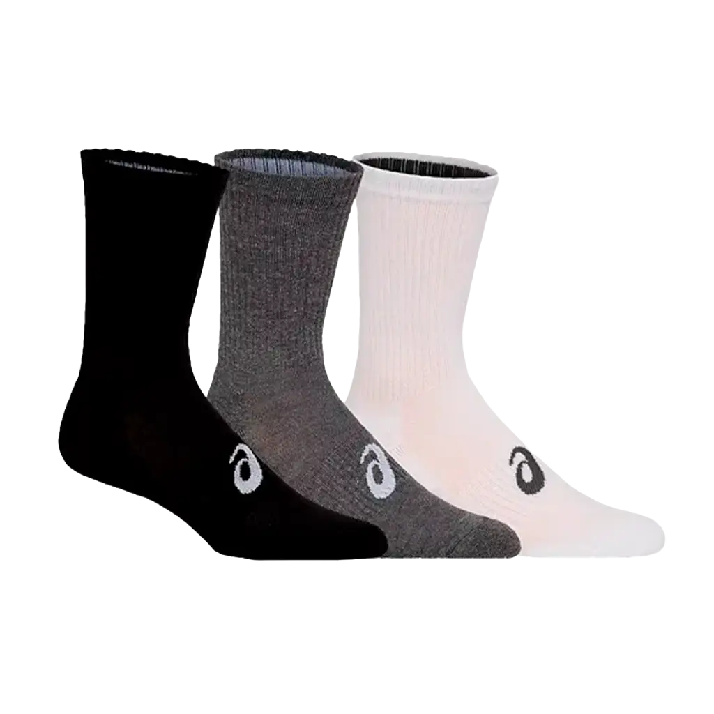 Calcetines Asics Crew (Pack x 3) Blanco  Negro Gris