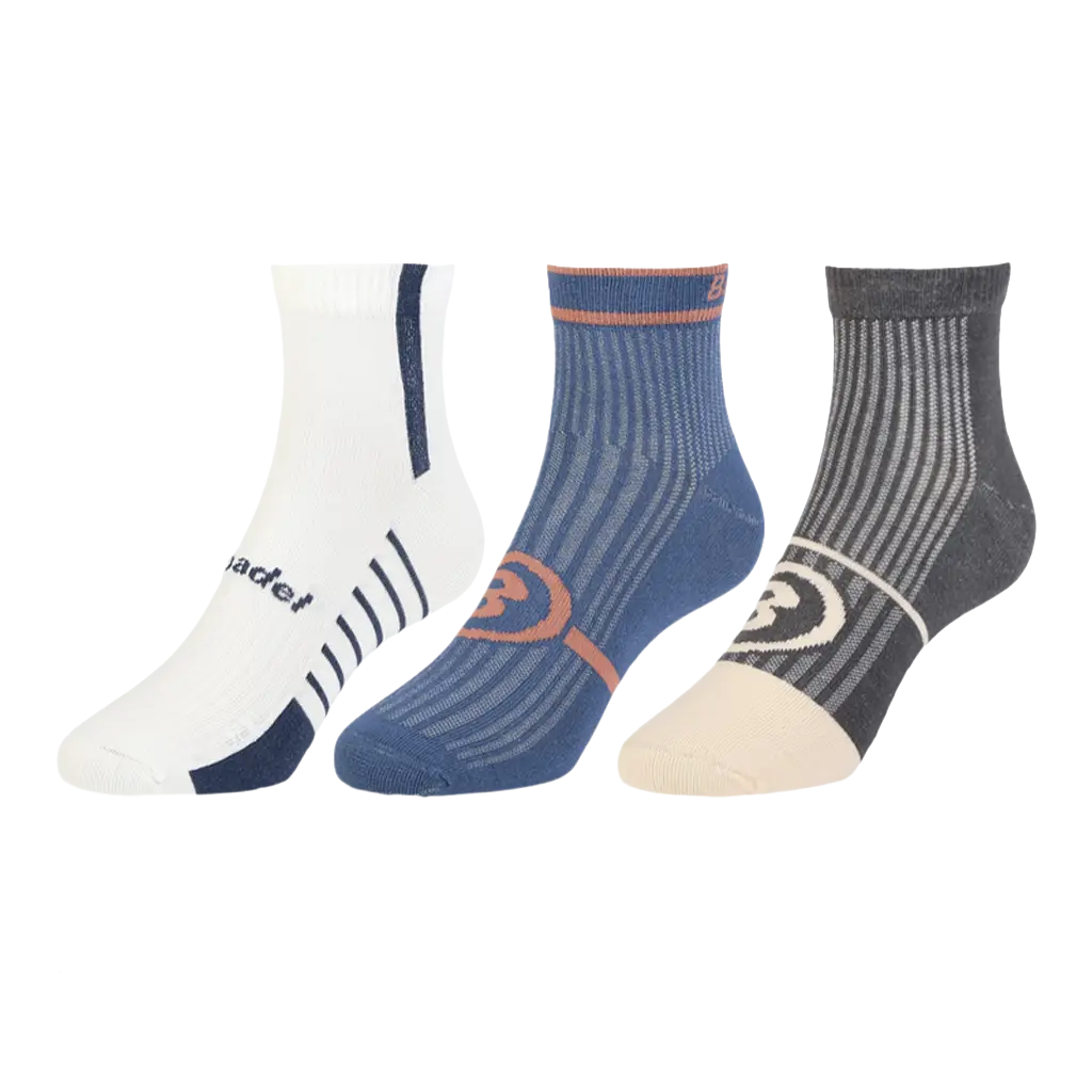 Calcetines Bullpadel BP2561 Negro/Azul/Blanco 2025 (Pack x3)