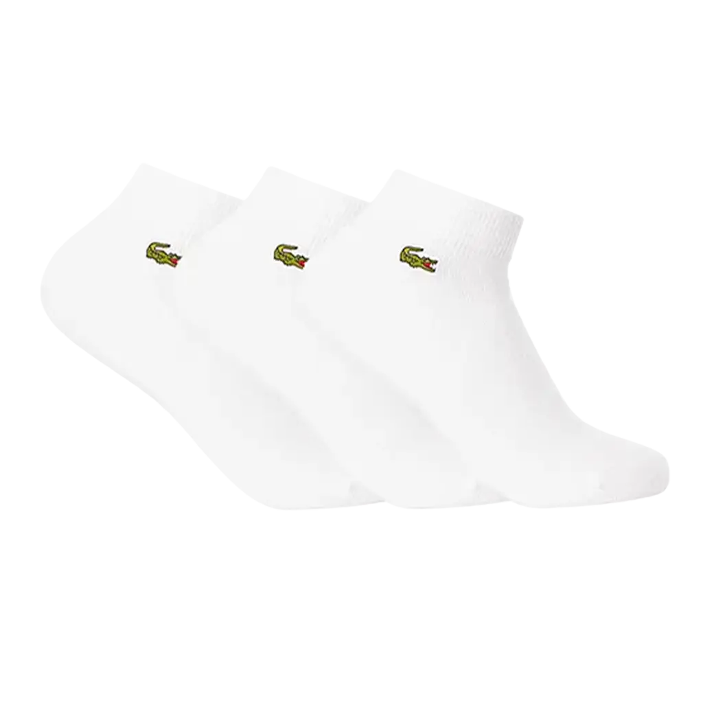 Calcetines Lacoste Cortos Blancos (Pack x3)