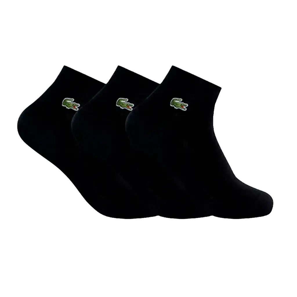 Calcetines Lacoste Cortos Negro (Pack x3)