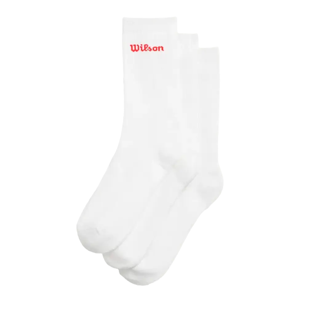 Calcetines Largos Wilson U Crew Logo Blanco 2025 (Pack x3)