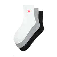 Chaussettes Wilson Quarter Top Bright Blanc/Black/Gris (Pack x3) 2025