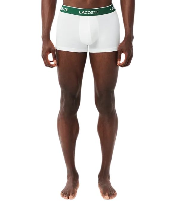 Calzoncillos Lacoste Algodón Elasticos Negro/Blanco/Gris (Pack x3)