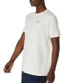 Camiseta Asics Court Graphic Cream Logo Azul 2025