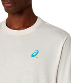 Camiseta Asics Court Graphic Cream Logo Azul 2025