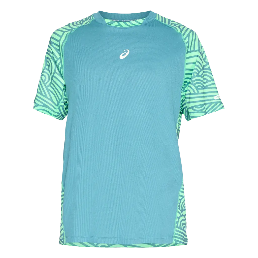 Camiseta Asics Padel Court All Over Print SS Top Misty Pine/Vital Green