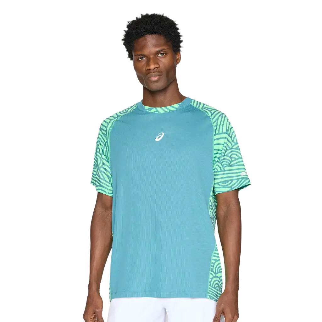 Camiseta Asics Padel Court All Over Print SS Top Misty Pine/Vital Green