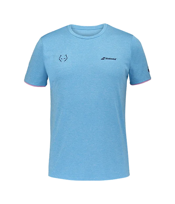 Camiseta Babolat Crew Neck Tee Cyan Blue 2025 J. Lebrón