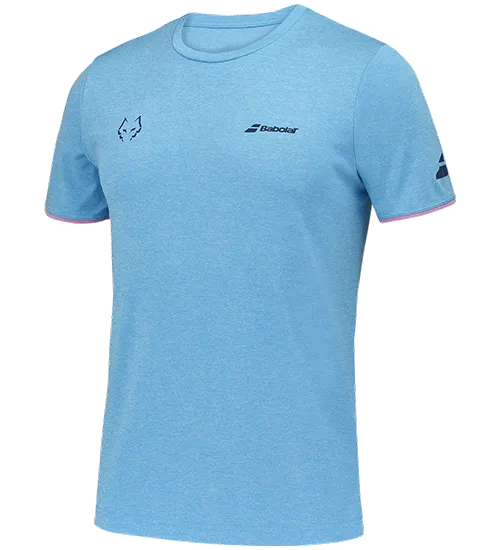Camiseta Babolat Crew Neck Tee Cyan Blue 2025 J. Lebrón