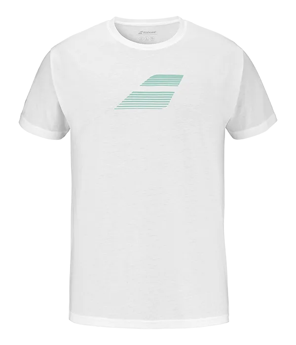 Weißes T-Shirt mit Babolat-Flagge 2025