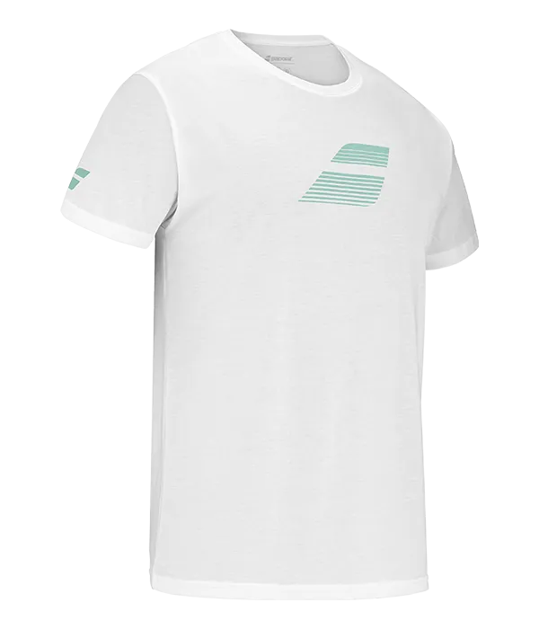 Weißes T-Shirt mit Babolat-Flagge 2025