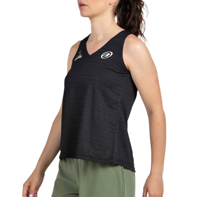 Camiseta Bullpadel Piura Negro Mujer 2025