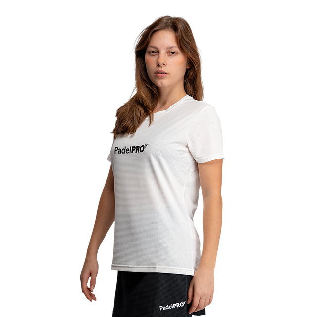 Camiseta Pro Basic Mujer PadelPRO Blanca