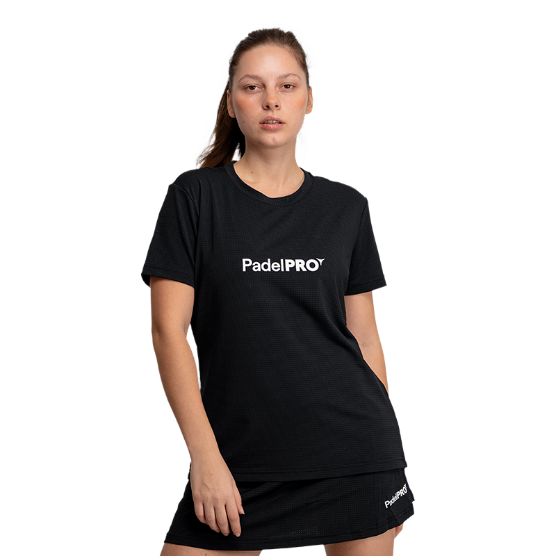 Camiseta Pro Basic Mujer PadelPRO Negra