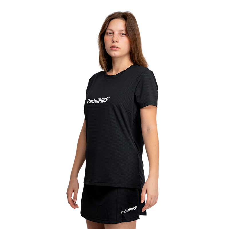 Camiseta Pro Basic Mujer PadelPRO Negra