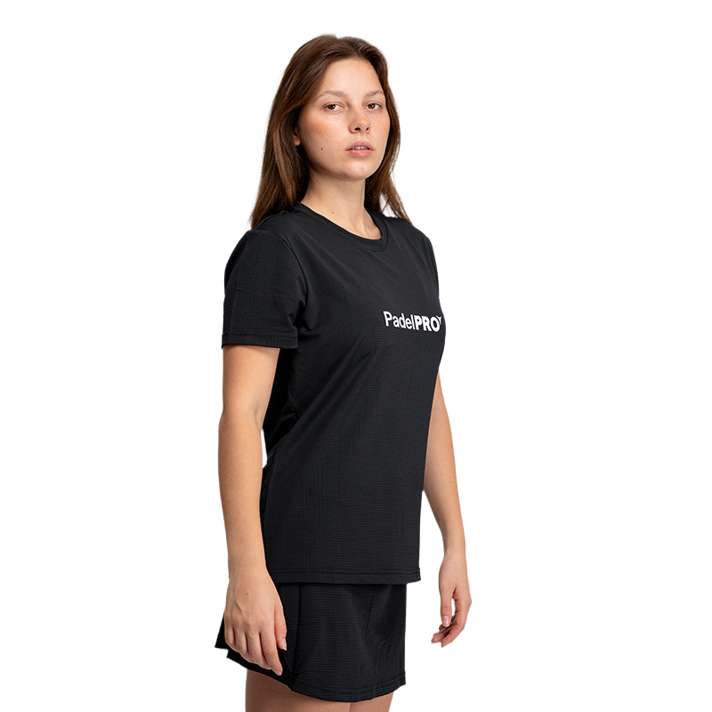 Camiseta Pro Basic Mujer PadelPRO Negra