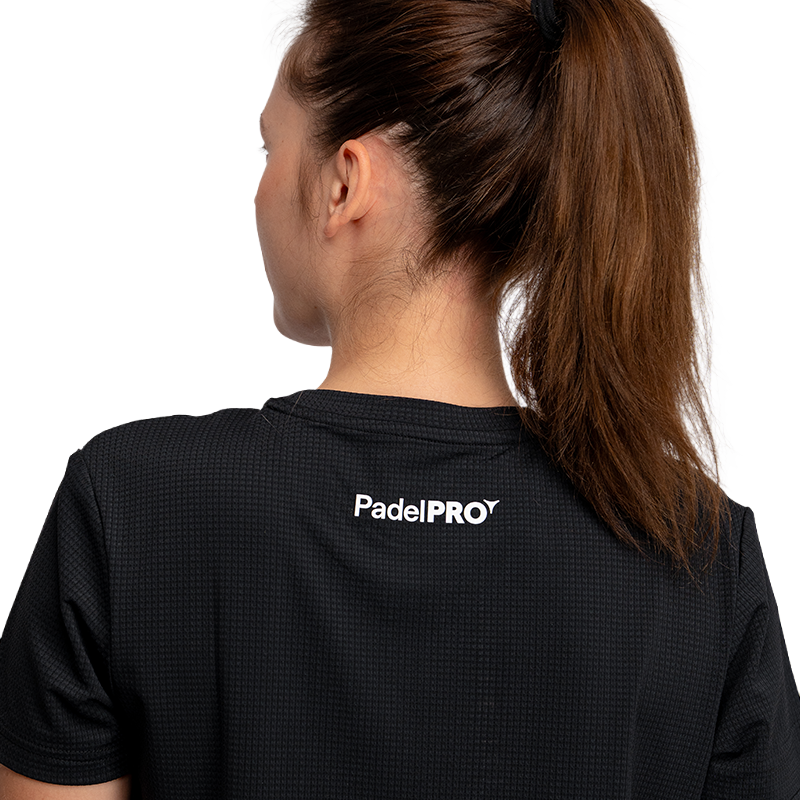 Maglietta Pro Basic Donna PadelPRO Nero