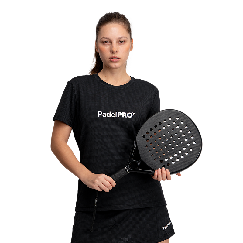 Camiseta Pro Basic Mujer PadelPRO Negra