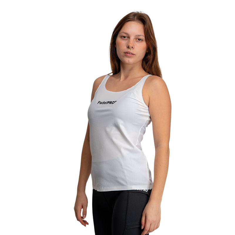 Maglietta Serbatoio-Top Pro Elite PadelPRO Donna Bianco