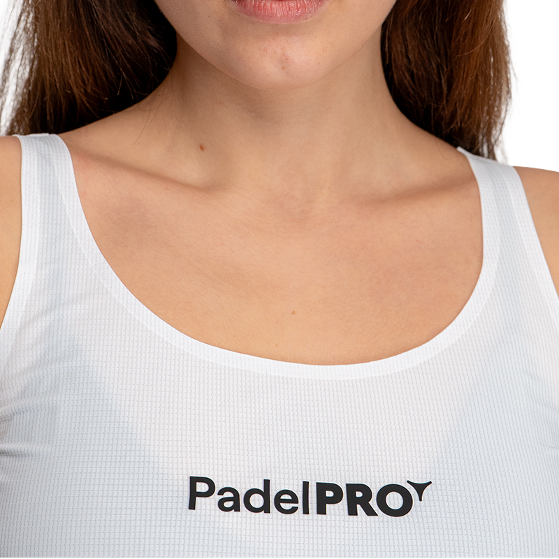 Maglietta Serbatoio-Top Pro Elite PadelPRO Donna Bianco