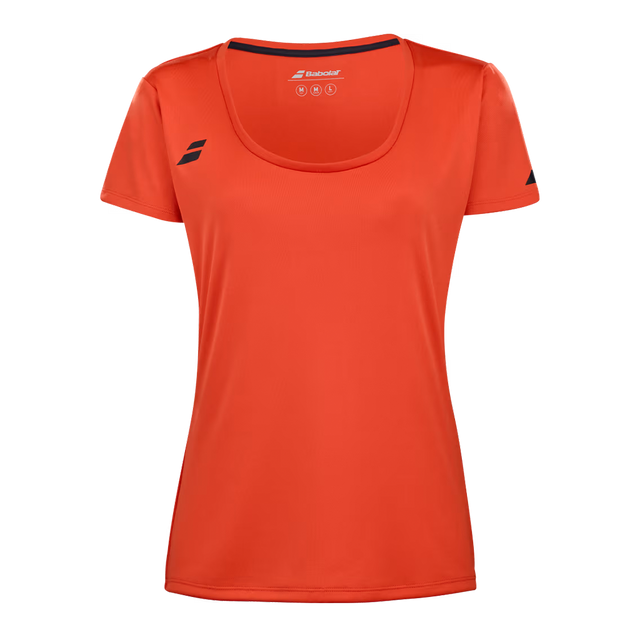 Camiseta Manga Boné Babolat Top Mulher Vermelho