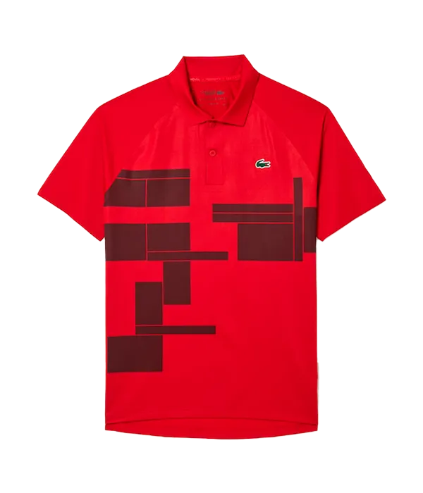 Polo Lacoste Djokovic Rojo/Negro 2025