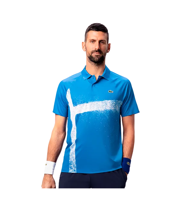 Polo Lacoste Novak Djokovic Azul/Blanco 2025