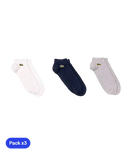 Calcetines Lacoste Cortos Azul/Gris/Blanco (Pack x3)
