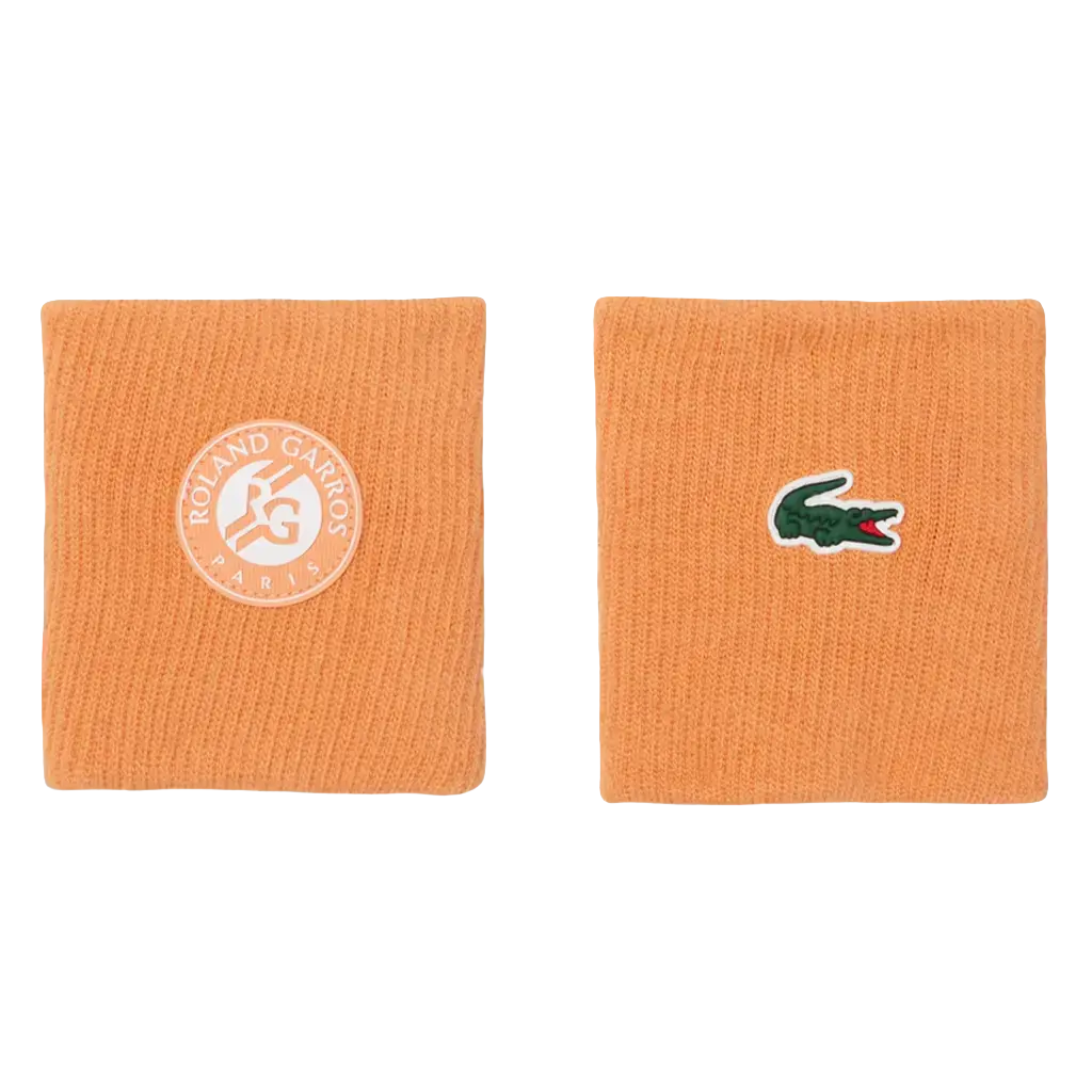 Muñequera Lacoste Roland Garros Naranja 2026 (Pack x2)