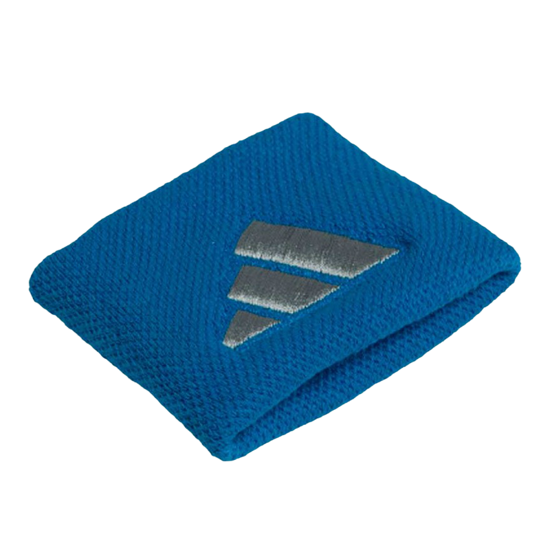 Muñequeras Adidas Cortas Azules Logo Grande (Pack x2)