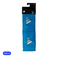 Muñequeras Adidas Largas Azules Logo Grande