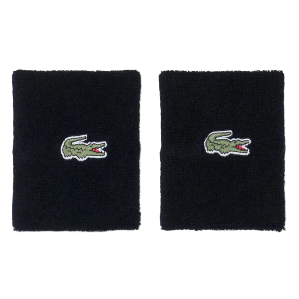 Muñequeras Lacoste Negro (Pack x2)