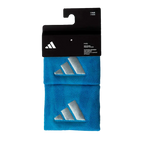Muñequeras Adidas Cortas Azules Logo Grande (Pack x2)