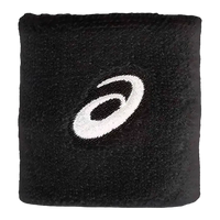 Muñequeras Asics Cortas Negras (Pack x2)