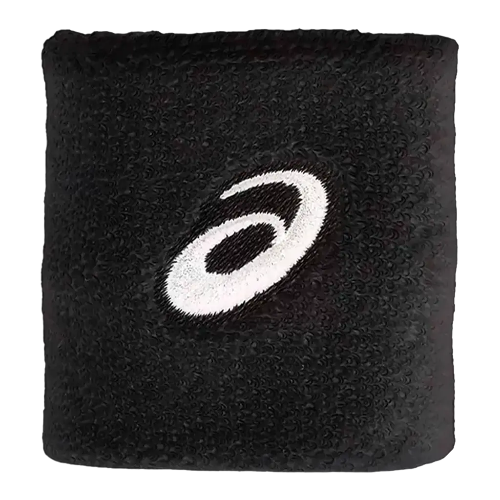 Muñequeras Asics Cortas Negras (Pack x2)