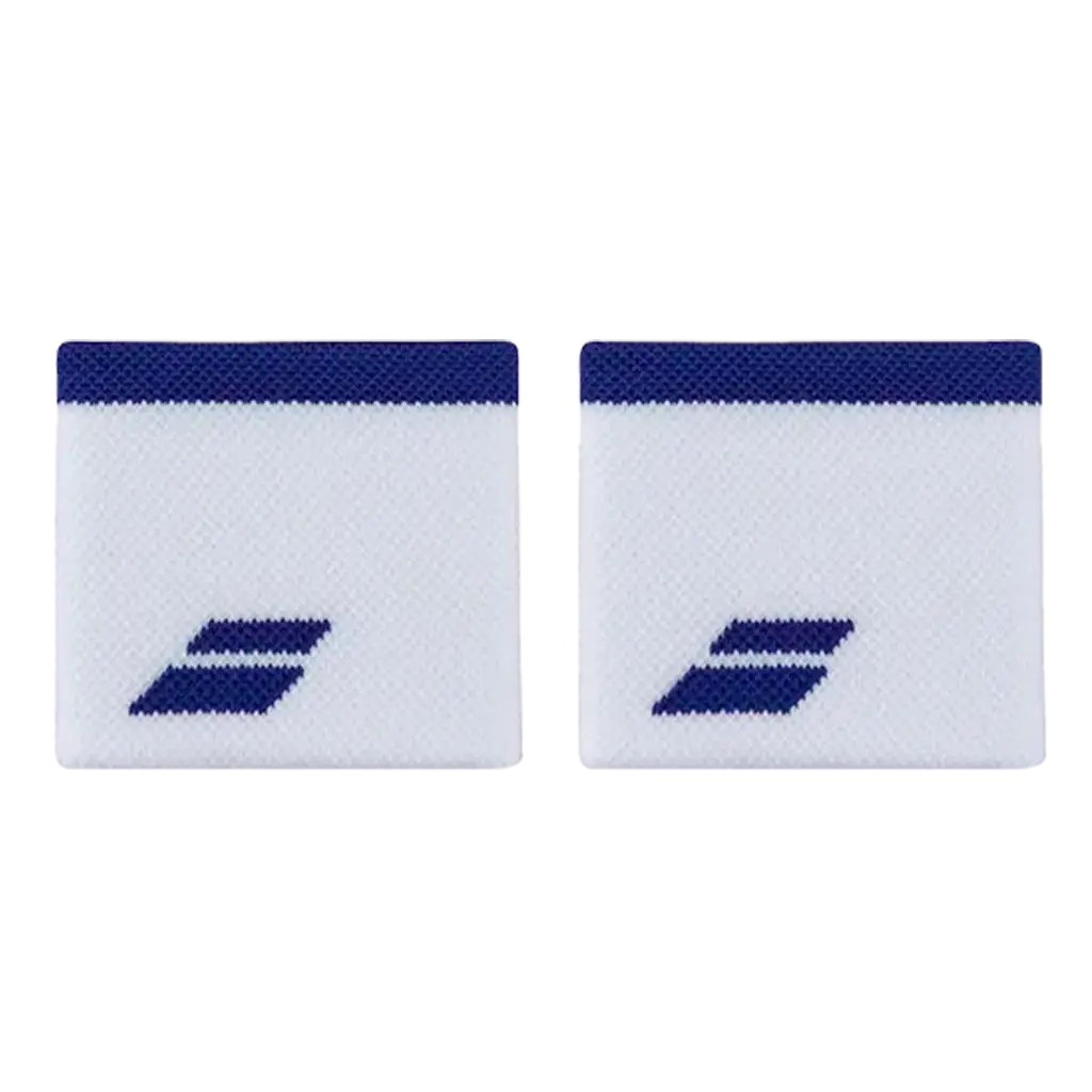 Muñequeras Babolat Blanco/Azul (Pack x2)
