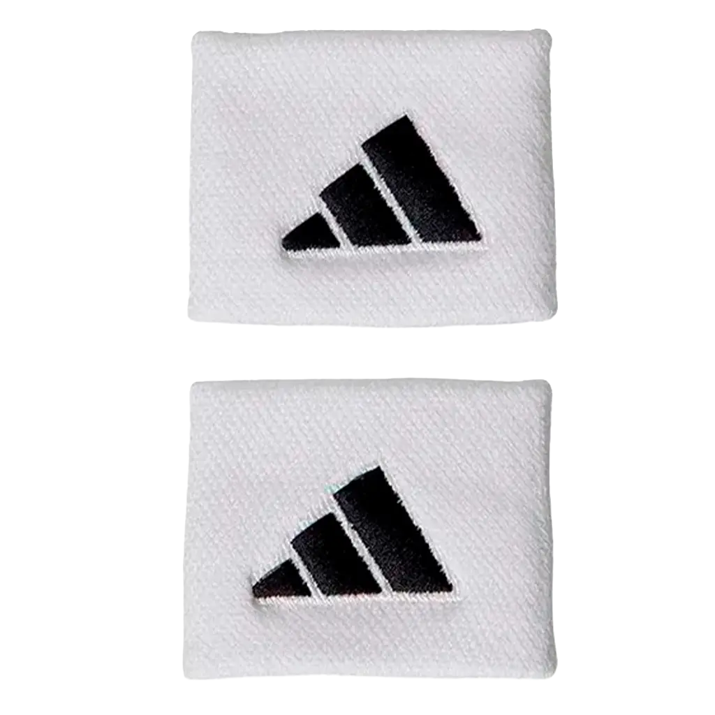 Muñequeras Cortas Adidas Blanco Logo Grande (Pack x2)