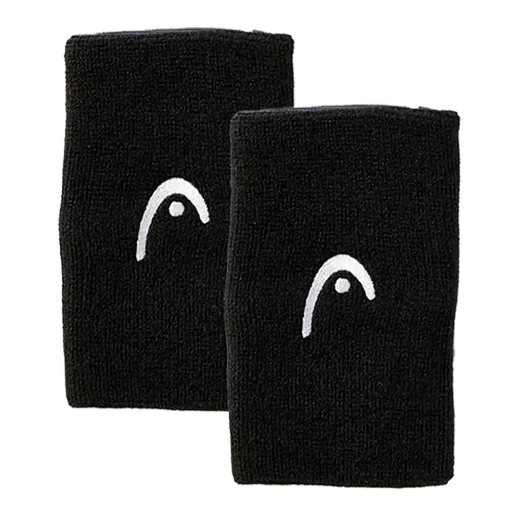 Muñequeras Largas Head Negro (Pack x2)