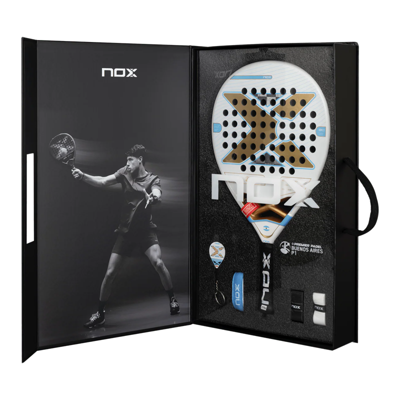 Racket NOX AT10 Luxury Genius 18K Alum Agustin Tapia Special Edition Buenos Aires 2025