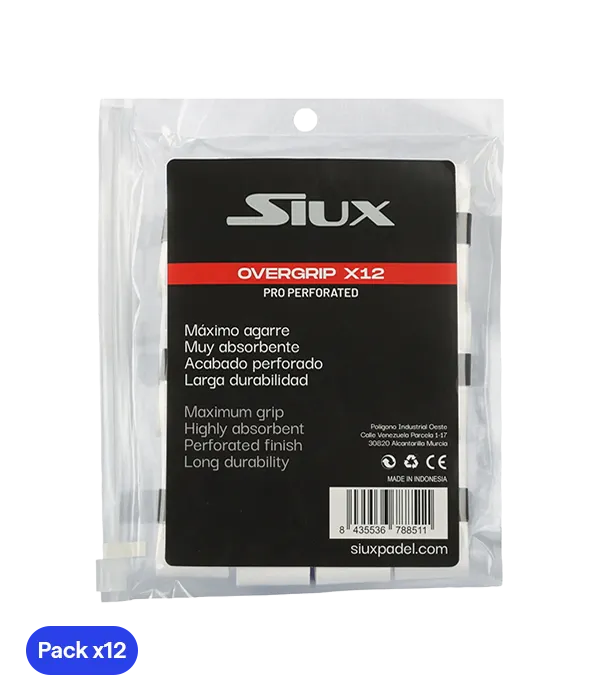 Overgrip Siux Pro perforado blanco (Pack x12)