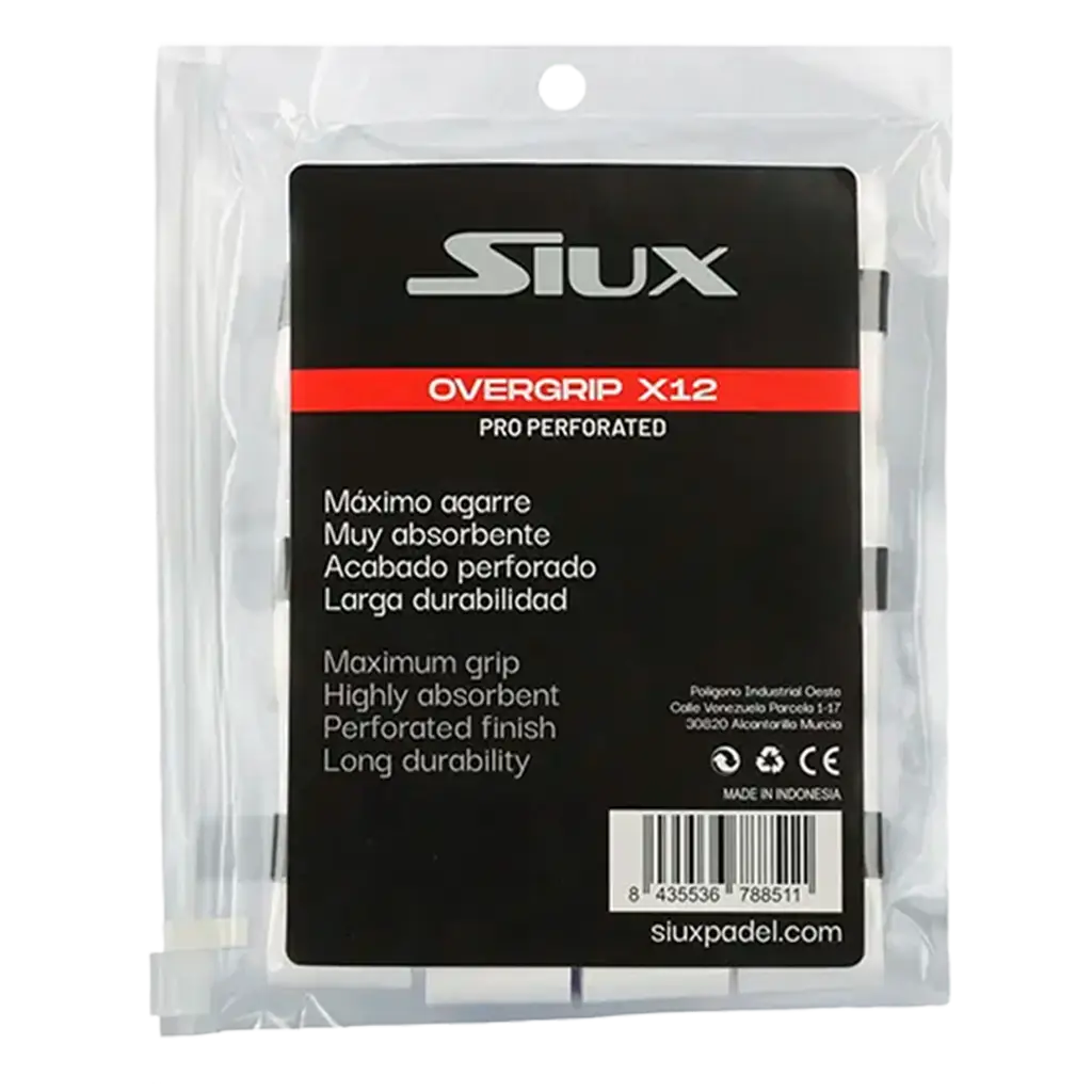 Overgrip Siux Pro perforado blanco (Pack x12)