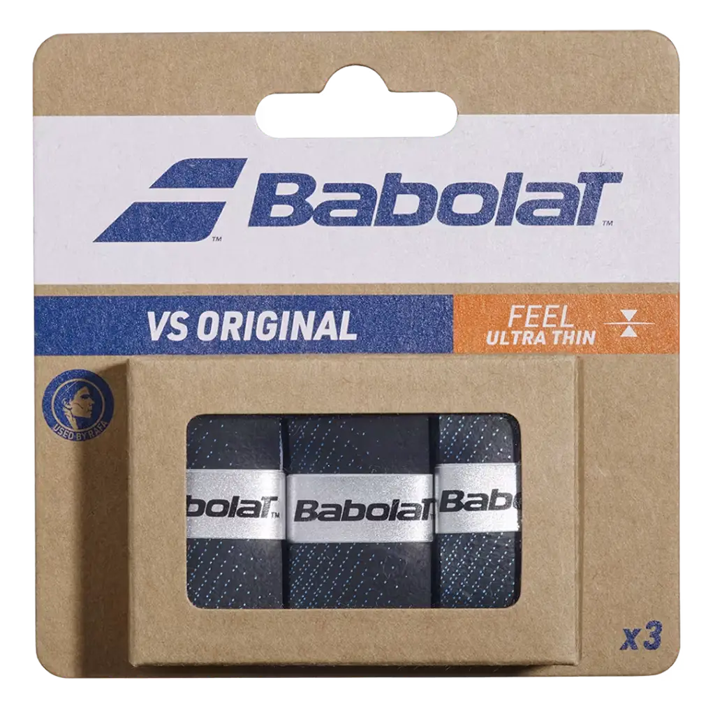 Overgrips Babolat VS Original Liso Negro/Azul (Pack x3)